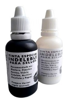 Imagen 1 de 6 de Tinta Indeleble Gotero De 40ml Blanco - Negro