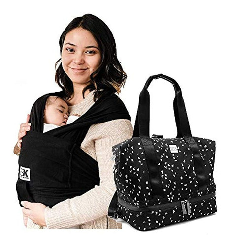 Portabebés Carrier Negro, Pequeño Y Pañal Bolsa Flex