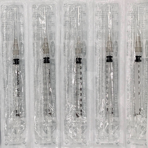 Jeringas Para Insulina Con Aguja Dl 27g X 13mm 1ml C/200 Pzs 1 Ml