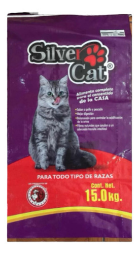 Alimento Silver Kat Croqueta Gato Adulto 15kg,30% Proteína