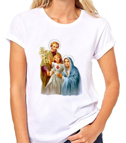 Remera De Mujer Dios Y Maria Con El Niño Jesus
