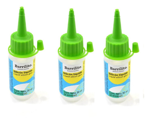 Silicon Liquido Barrilito 30 Mililitros 3 Pz