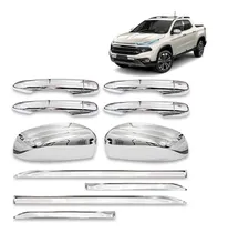Comprar Jogo De Apliques Cromados Fiat Toro Maçaneta + Retro+ Friso