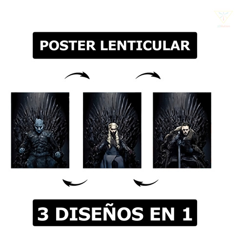 Poster Lenticular 3d Got Game Throne Negro