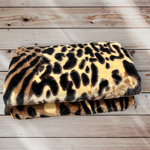 Frazada Extra Gruesa Doble Reversible 2.5 Plaza, Abrigadas Animal Print Animal Print