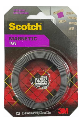 Nueva Cinta Magnética 3m Scotch Magnetic Tape 1.27cm X 1.21m