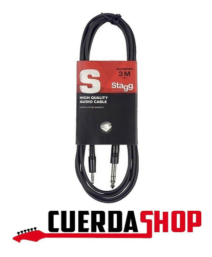 Imagen 2 de 3 de Cable Plug-mini Plug Stagg Sac3mpsps- 3 Mts