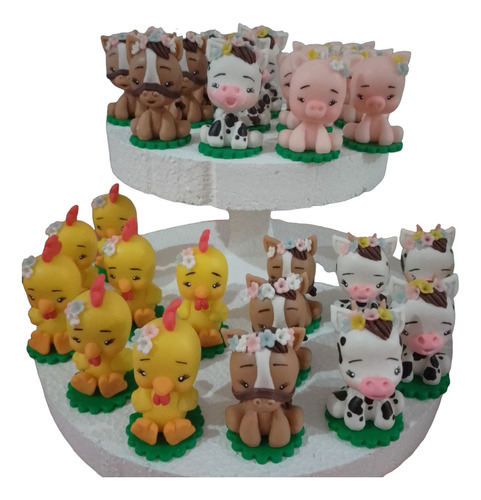 Animalitos De La Granja Porcelana Fria Souvenir Adorno X20u