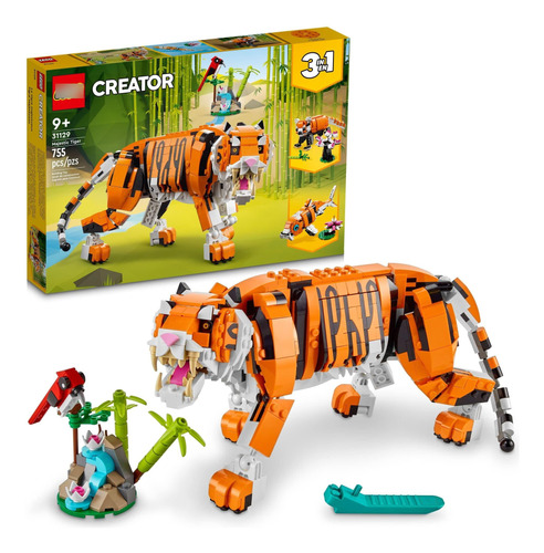 Juego Construcción Tigre 3 En 1 Figuras Animales Coleccion