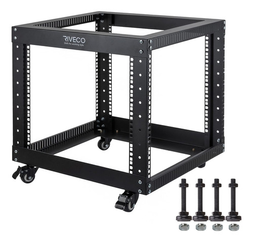 Riveco Rack De Servidores De Marco Abierto 9u Con Ruedas, Mo