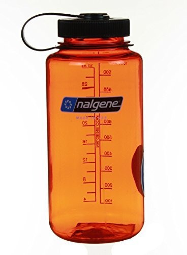 Nalgene 32oz Widemouth Botella (naranja C / Negro Cap, 1 Qt)