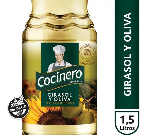 Aceite De Oliva Y Girasol Cocinero Ecobot X 1,5 Lts