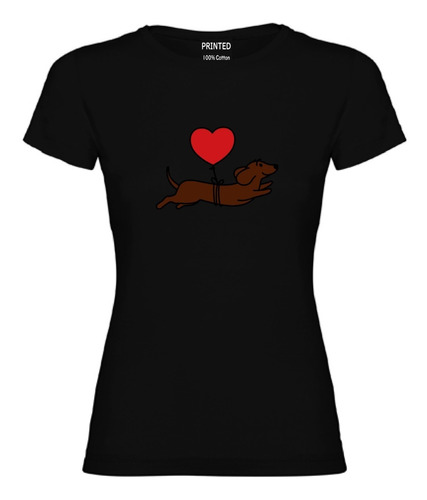 Polera Estampada Mujer Perrito Dachshund Globo