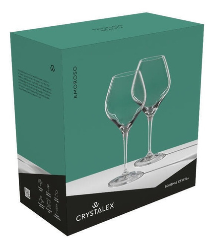 Copas Vino Cristal Bohemia Copón Amoroso 450ml Set X 6