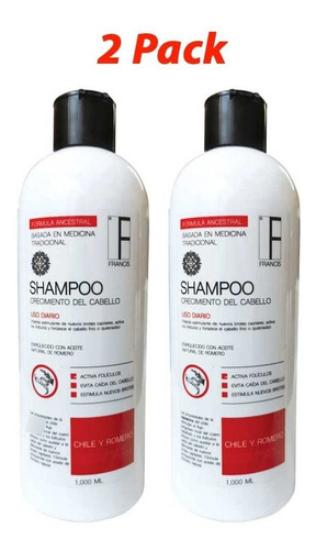 Imagen 1 de 3 de 2 Pack Shampoo Crecimiento Capilar De Chile Y Romero