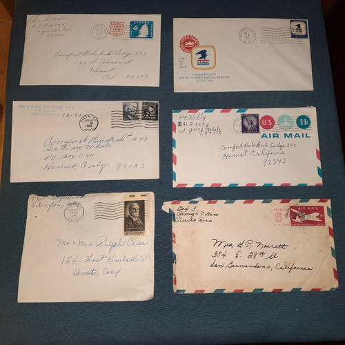 Kit Com 10 Envelopes Postais Antigos Circulados Selados R453