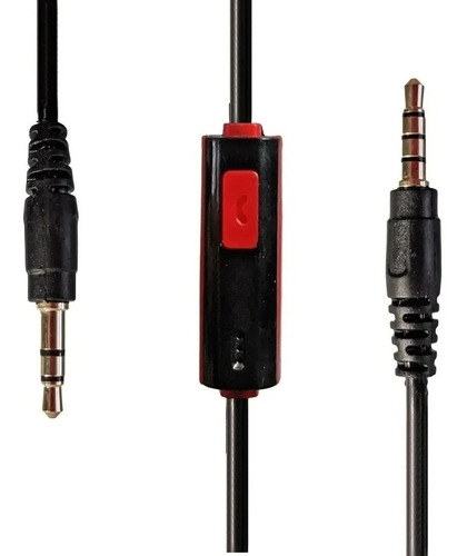 Imagen 1 de 2 de Cable Auxiliar Plug 3.5 Con Micrófono Manos Libres 1.20 Mts