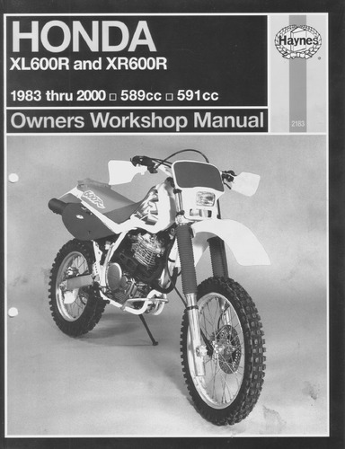 Manual De Taller Honda Xl600r Xr600r Años 1983-2000 Digital