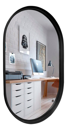 Espelho Oval Com Moldura Metal - Pronta Entrega 100x50 Adnet