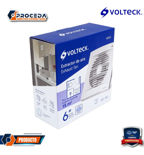 Extractor De Aire De 6 , Blanco, Volteck 48532