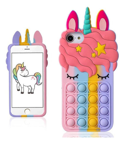 Case Funda Para iPhone 12 Y 12 Pro Unicornio Pop It Silicona