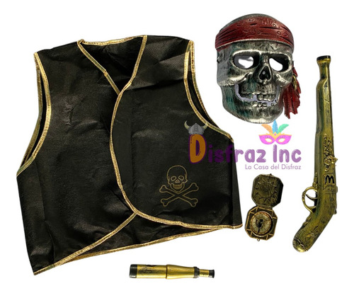 Disfraz De Pirata Kit Completo De Pirata Niño Hallowen