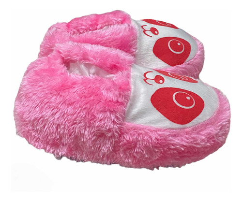 Pantufa Infantil Pelúcia Rosa Panda Solado Antiderrapante