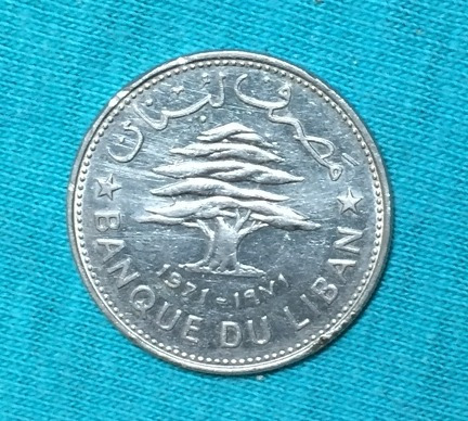 Moneda Libano 50 Piastras 1971