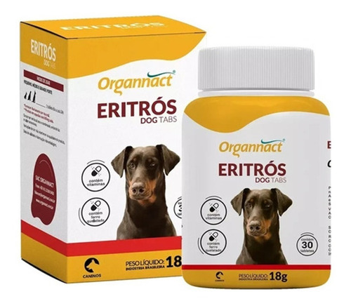 Imagem 1 de 2 de Organnact Eritrós Dog Tabs 18g 30 Comprimidos Vitamina Ferro