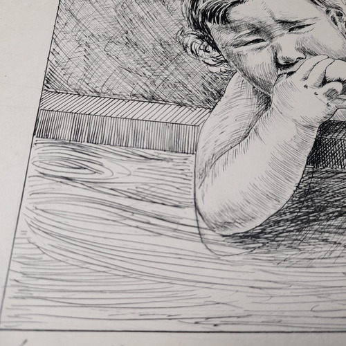 Imagem 5 de 6 de Pintura Desenho Bico De Pena Nanquim Datado 1953 Antiga.