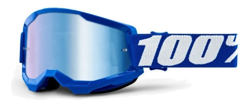 Óculos Motocross 100% Strata 2 Original Blue Lente Espelhada