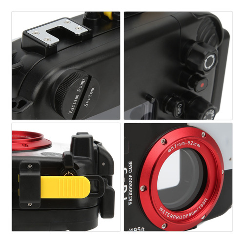Funda De Buceo Submarina, 60 M/65,62 Yardas, Negra, Impermea