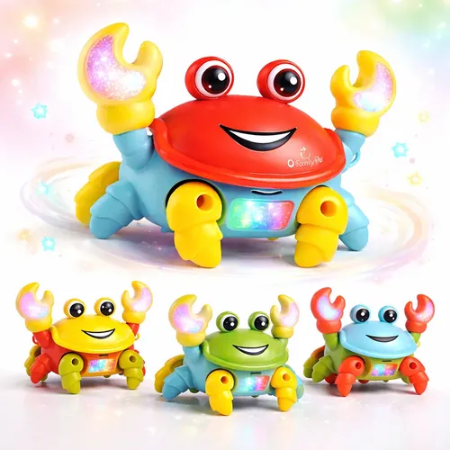 Caranguejo Brinquedo Fujão Sensor Dança Som Luz + Pilhas