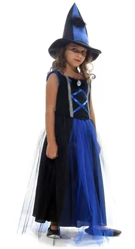 Vestido Medieval bruxa luxo halloween acompanha chapéu - Princesa