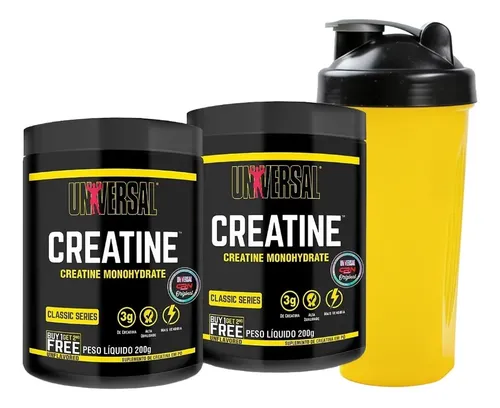 Kit Creatina Monohidratada 400g+coqueteleira 600ml-universal Sem Sabor