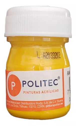 Pintura Acrílica Frasco con 20 ml Amarillo Medio Politec