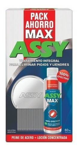 Assy Pack Ahorro Max Para Piojos Loción Assy Max + Peine