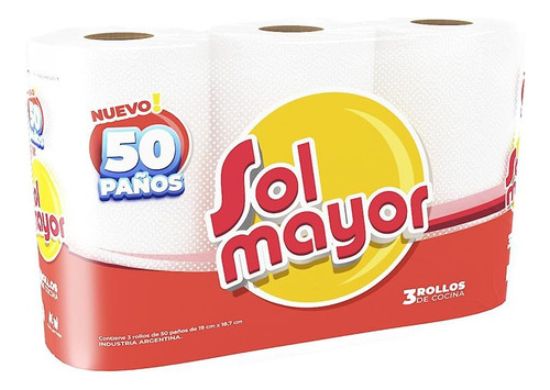Rollo De Cocina Sol Mayor 3 Un. X 50 Paños