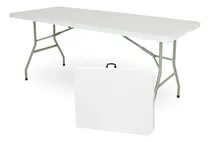 Comprar Mesa Plegable de Plastico Portatil de Jardin Tipo Portafolio Ideal para Exterior e Interior Fiestas y Eventos al Aire Libre 180 cm