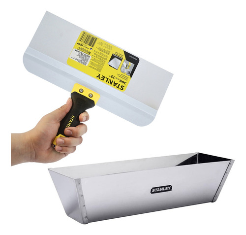 Kit Espátula Para Drywall 12p Bandeja 12p Inoxidable Stanley