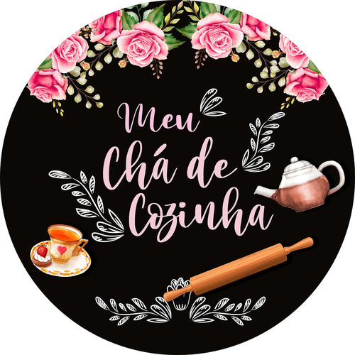 Painel De Festa - Meu Chá De Cozinha- 1,50 X 1,50 Cor Colorido
