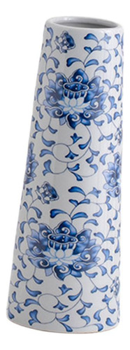 Jarrón De Cerámica Floral Azul Y, Jarrón De Para