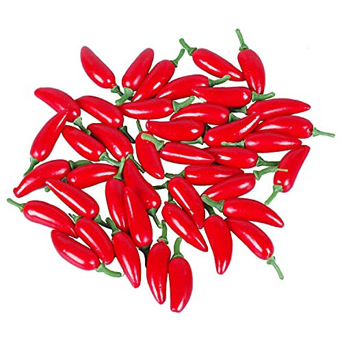 50pcs Mini Fake Hot Chili Peppers, Simulation Artificia...