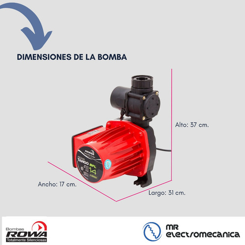 Imagen 5 de 10 de Rowa Sfl 14 Bomba Presurizadora Mayor Presión Ideal Para 3 Baños / Duchas F