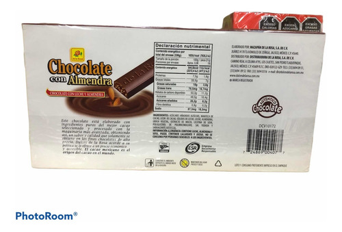 Chocolate Con Leche Y Almendra 1.008 Kg De La Rosa