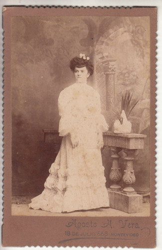 1906 Fotografia De Novia De Estudio Agosto Vera Montevideo (Usado)