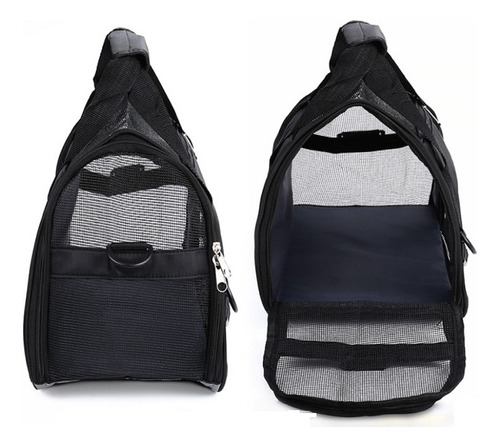 Bolsa de viaje grande negra para mascotas, perros y gatos