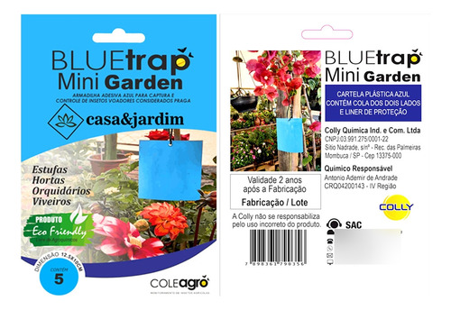 Armadilha Azul Adesiva Mata Trips Mini Garden C/ 30unidades