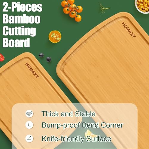 Tablas De Cortar De BambĂș Homaxy Para Cocina, Set De 2, Set