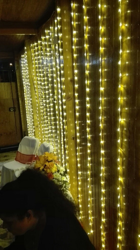 Cortina Led 480 Luces 3 X2.4 Mt Blanco Frio Eventos Navidad